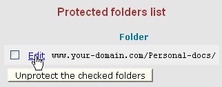 protecting a website folder