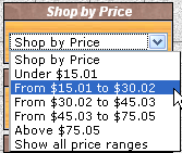 Menu  - Shop by price